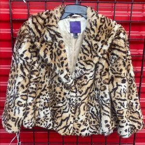 Leopard Print Faux Fur Jacket